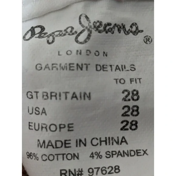Pepe Jeans Womens Tag 28 Embroidered Pepe Throughout White 28/30 - Picture 16 of 16